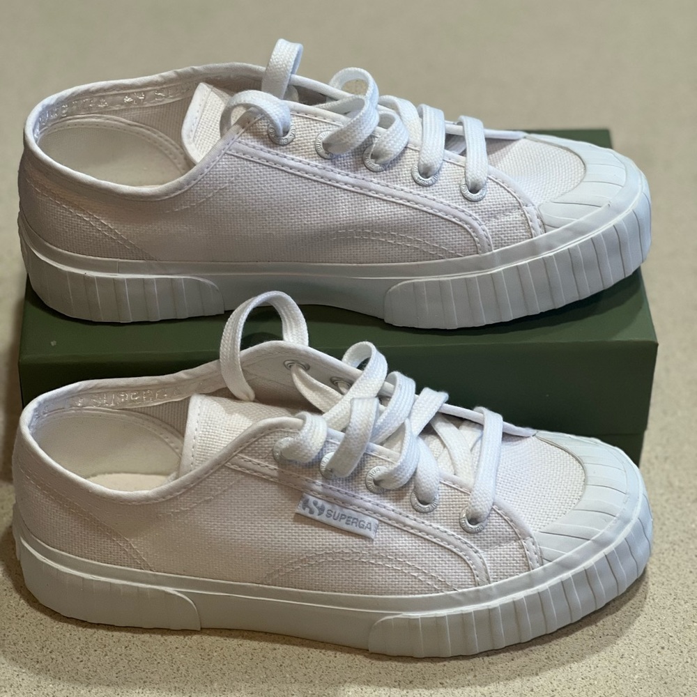 Superga White Stripe Sneakers